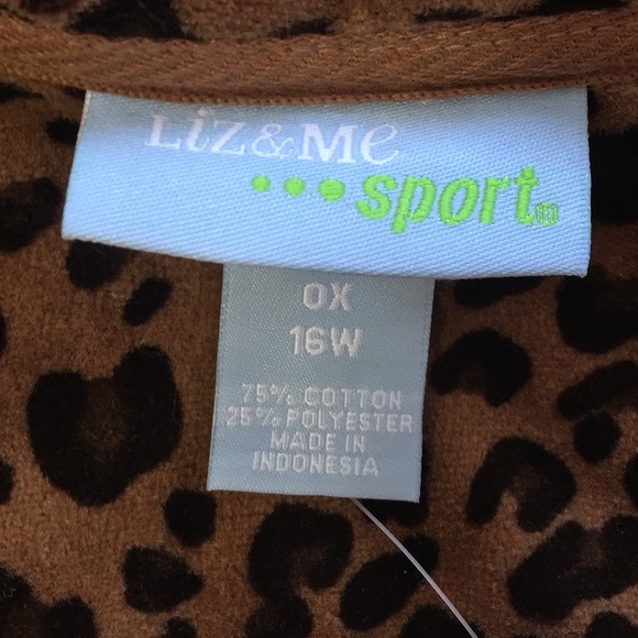 Velour track jacket! full zip leopard print - Picture 5 of 8